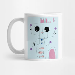 Kids Dancing with Flowers Stick Figure Mug